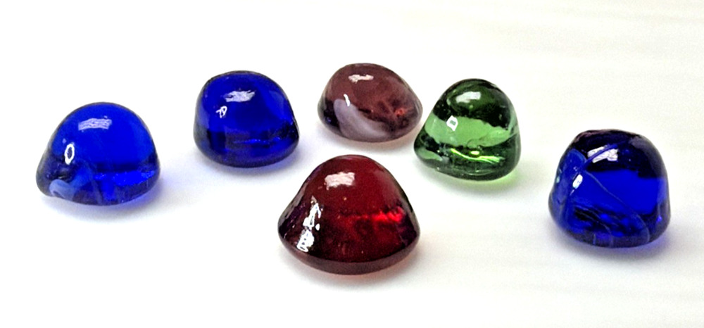 Vintage Lot of 6 Slag Swirl Marbles Cadmium Multicolor Irregular Shape As Is